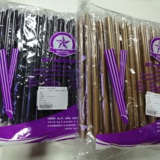 หลอดชาไข่มุก (อนามัย) มีพลาสติกหุ้ม100 เส้น​ ยาว 21​ ซม.​ **สินค้ามีตัวเลือก**