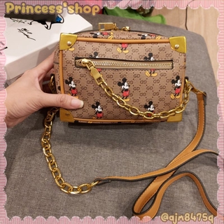 Princessshop กระเป๋ามิกกี้ทรงกล่อง7นิ้ว Saleต่ำกว่าทุน (สินค้าพร้อมส่ง)