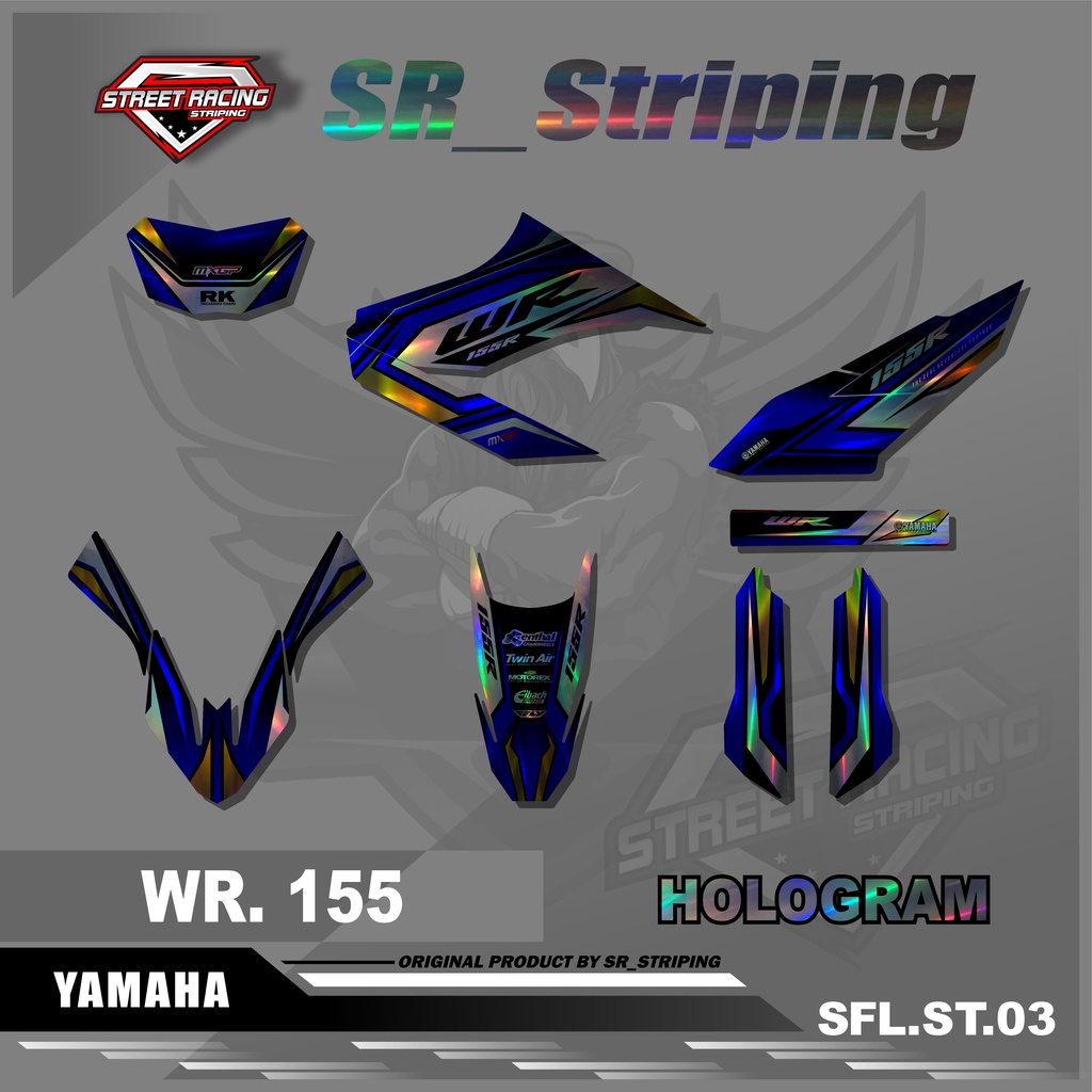 Striping STICKER VARIATION WR 155 (HOLOGRAM) สติ๊กเกอร์ LIST MOTORCYCLE YAMAHA WR 155 ANTI FADE SR.0