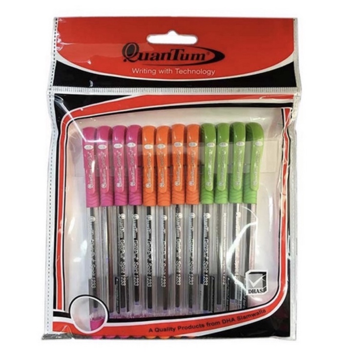 ปากกาลูกลื่น QUANTUM Gello Plus Spirit 1233 แพ็ค 12 ด้าม
