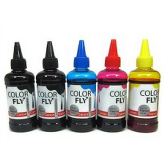 Colorfly น้ำหมึกเติมแทงค์ สำหรับ Canon 100ml. (4สี ดำ แดง ฟ้า เหลือง) แพ็ค 4สี4ขวด แถม ดำ1ขวด