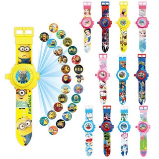เล็กสีเหลือง Marvel Children Cartoon Watch การ์ตูนที่ฉายโปรเจคเตอร์นาฬิกาเด็กนาฬิกาข้อมือเด็กดิจิตอลอิเล็กทรอนิกส์ เด็ก ๆดู ความโรแมนติค