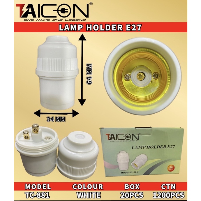TAICON LAMP HOLDER B22/E27 (HANGING)