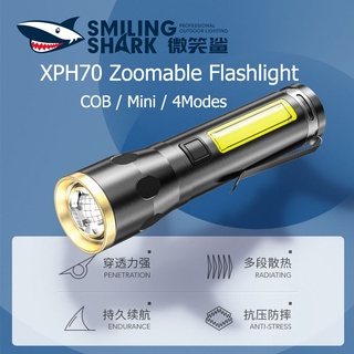 Smilingshark E84 ไฟฉาย LED แบบพกพา ไฟฉาย COB ไฟฉายขนาดเล็ก ไฟฉายกันน้ำ led Flashlight torchlight Zoomable