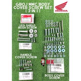 (GB6) ชุดสกรูฝาครอบตัวถัง Honda GBOJ ( 3 IN 1 ) 3 แพ็ค ไทย GBO J MMC