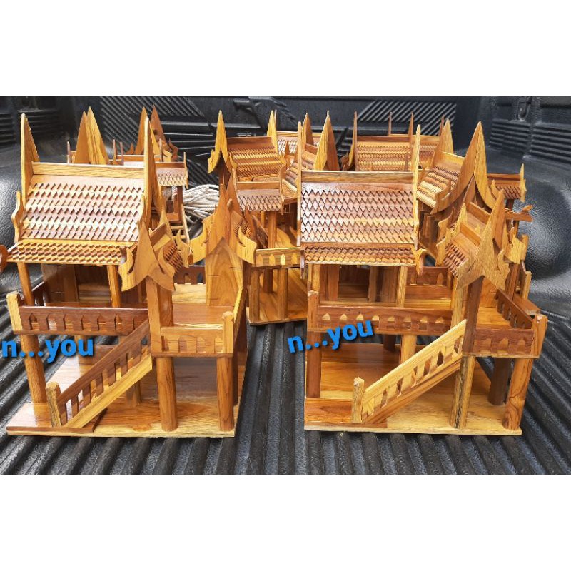 บ้านทรงไทยขนาด(กลาง) งานไม้สัก ทาเคลือบ งานสวย รับประกันบ้านทรงสวย #พร้อมส่ง