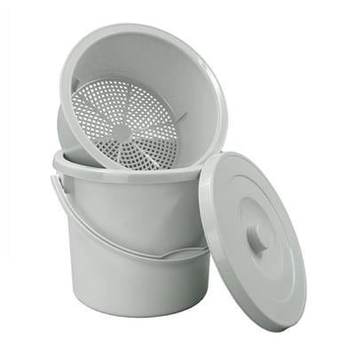 ถังแยกเศษอาหาร พร้อมตะแกรงกรอง 7 ลิตร KEYWAY รุ่น D-7 ขนาด 27.5 x 25.7 x 22.2 ซม. สีเทาfood waste se