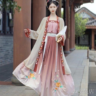 พร้อมส่งจ้า👗ต้นฉบับ Hanfu หญิง Song-made กระโปรงจีบชิ้นเดียวฤดูร้อนกระโปรงเอวปัก