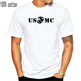 เสื้อยืดแขนสั้น ผ้าฝ้าย 100% พิมพ์ลาย Bulldog Usmc Military Front Back สําหรับผู้ชาย 842S-5XL