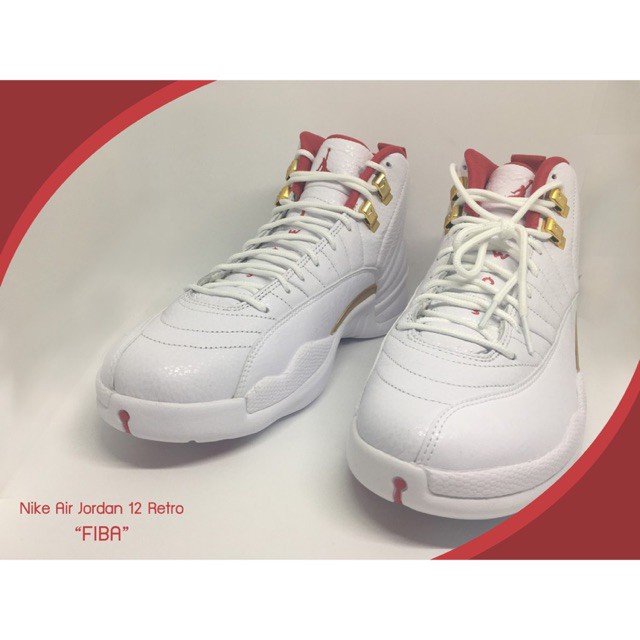 Nike Air Jordan 12 Retro "FIBA" สี White/University Red เบอร์ 11