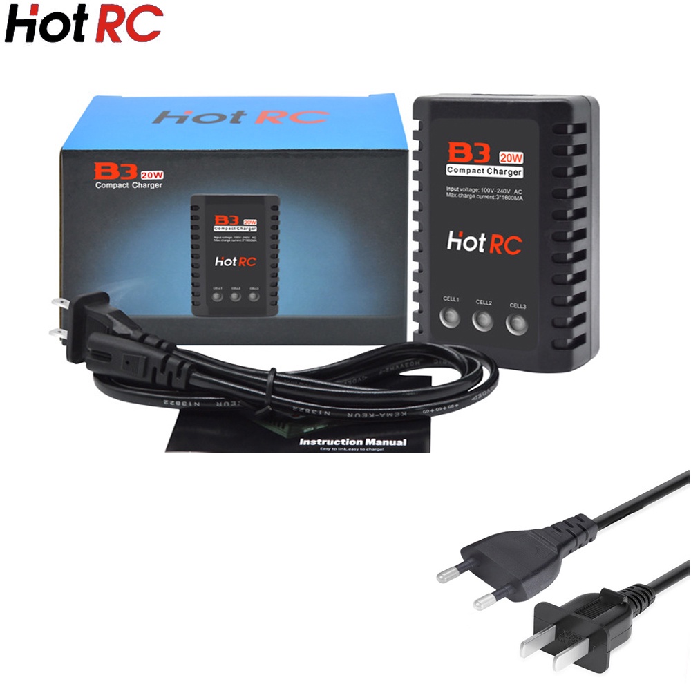 Hotrc Imax B3 20W 1.6A ที่ชาร์จแบตเตอรี่ แบบพกพา ขนาดกะทัดรัด สําหรับเครื่องบินบังคับ 7.4V 11.1V LiPo