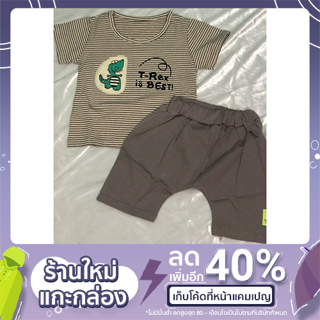 ชุดเซตเด็ก เสื้อ+กางเกง ผ้า Cotton ลายไดโนเสาร์