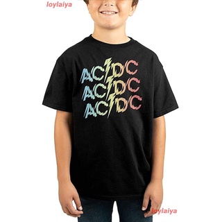 ACDC Rock Band Logo Boys Black Short Sleeve Graphic Tee Shirt เอซี/ดีซี ​วงร็อค เสื้อยืดพิมพ์ลาย เสื้อยืดชาย เสื้อผู้หญิ