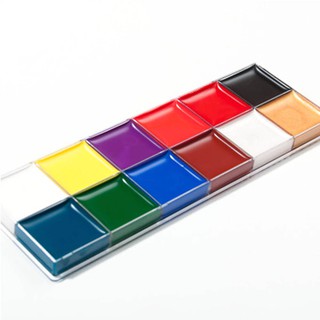 สีเพนท์หน้าและร่างกาย สําหรับปาร์ตี้ฮาโลวีน 12 สี