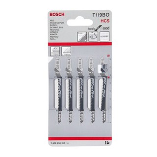 ใบเลื่อยจิ๊กซอ BOSCH T 119 BO (5 ใบ/แพ็ค) สำหรับทำการตัดส่วนโค้งของไม้อ่อน