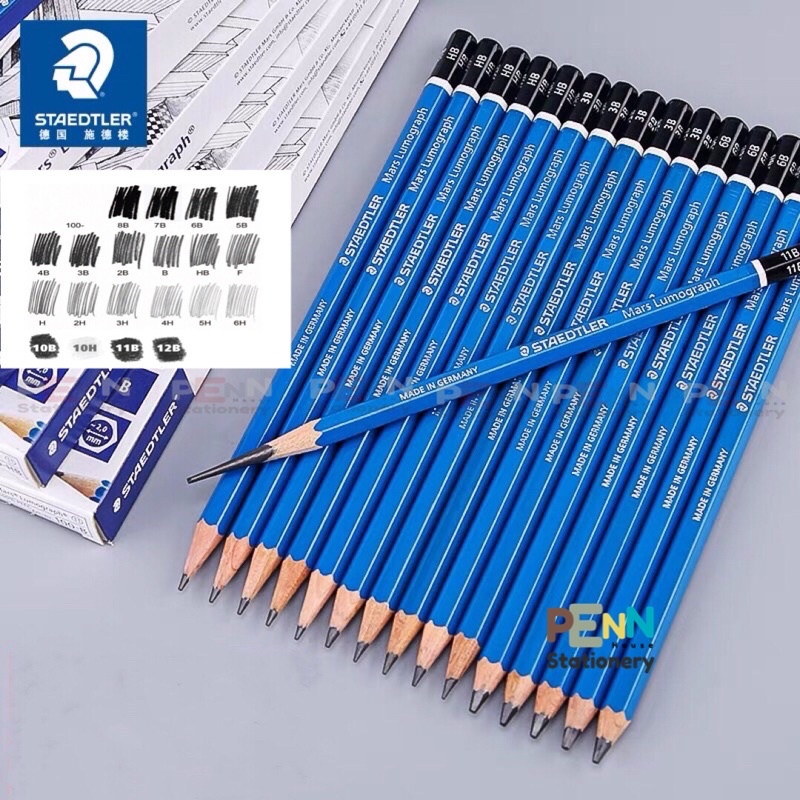 ดินสอไม้ Staedtler Lumograph *[ด้ามเดี่ยว]เขียนแบบ แรเงา มีขายทุกเบอร์* ราคา/1แท่ง