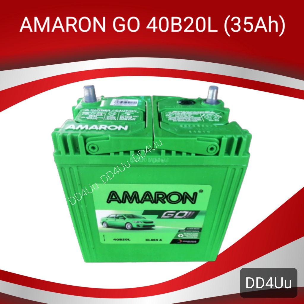 AMARON GO 40B20L แบตเตอรี่รถยนต์ 35Ah แบตแห้ง แบตเก๋งเล็ก , ECO