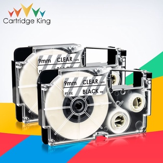 2PK XR-9X Label Tape Compatible for Casio KL-60 KL-120 KL-70e KL-100e KL-100 KL-200 Label Maker Black on Clear 9mm*8m