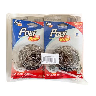 ✨ขายดี✨ โพลี-ไบรท์ ฝอยสเตนเลส 15 กรัม x 6 ชิ้น Poly-Brite Stainless Steel Scourer 15 g x 6 pcs