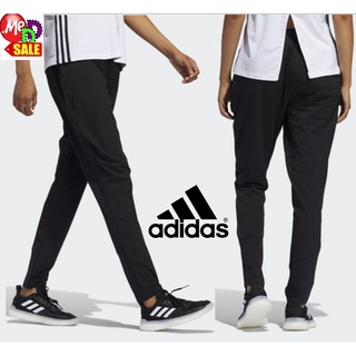 ADIDAS - ใหม่ กางเกงแทรคขายาวทรงสลิมผ้ายืดเล็กน้อยใส่ออกกำลังกายหรือลำลอง มีกระเป๋าซิปสองข้าง ADIDAS TRACK PANTS FJ7154