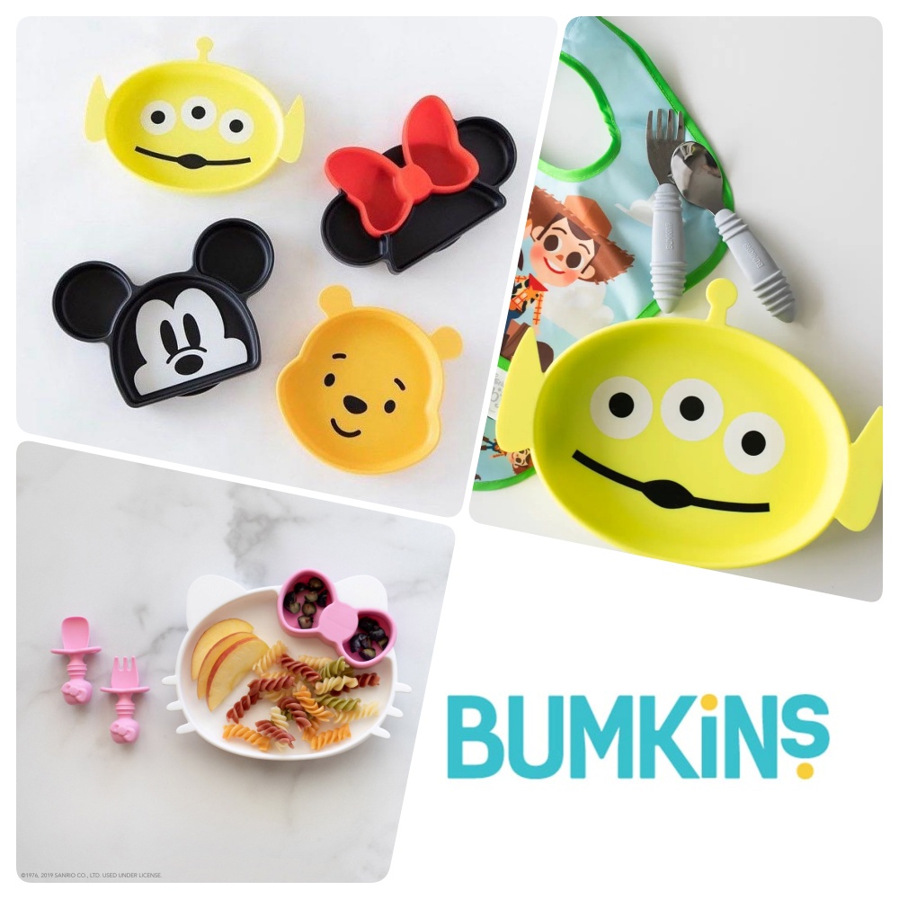 Bumkins จานหลุมซิลิโคน จานก้นดูด จานข้าวเด็ก