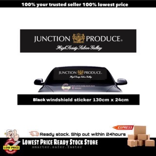 Junction PRODUCE (สีดํา) สติกเกอร์ติดกระจกกันลม - 130 ซม. x 24 ซม.