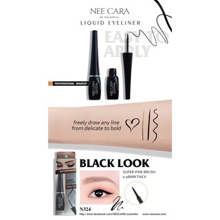 #N324  Nee Cara Liquid Eyeliner 6 g. ลิขวิดอายไลน์เนอร์ ปลายเรียวเล็กแหลม เขียนง่ายกันน้ำค่ะ