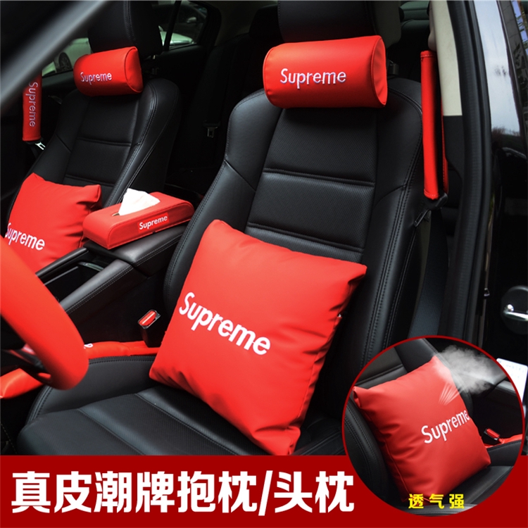1 ชิ้นรถจัดแต่งทรงผมที่นั่งคอหมอนป้องกัน PU Auto Headrest Support Rest Travelling เบาะรถ Headrest หมอนรองคอ
