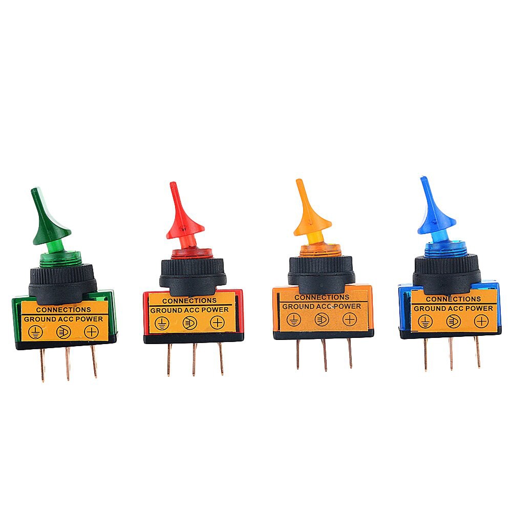 สวิทช์ มีไฟ ใช้กับรถยนต์ มอเตอร์ไซด์ เรือ ASW-14D 12V 20A สวยงาม มี 4 สี