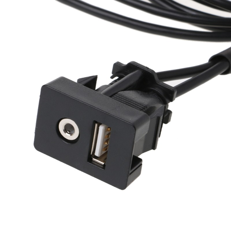 Curry 1m Car Dash Flush Mount Usb Port Auto Boat 3 5mm Aux Usb