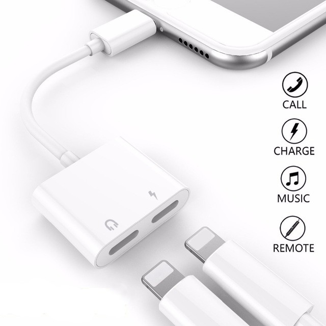 Dual Lightning Audio & Charge Adapter หัวชาร์จ หูฟังไอโฟน 2 in 1 ในเวลา