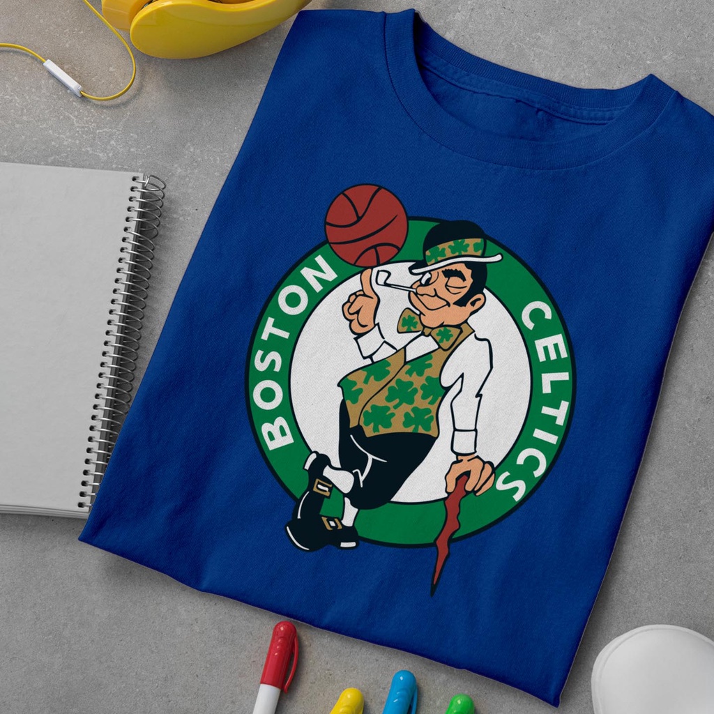เสื้อยืดผ้าฝ้ายพิมพ์ลายแฟชั่น GG Clothing Boston Celtics Tshirt Cotton Tee printed Shirt T-Shirt tee