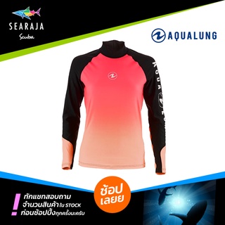 เสื้อดำน้ำแขนยาวผู้หญิง Aqualung Souffle Pink Rash Guard Lady