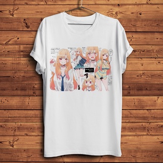 [S-5XL]เสื้อยืดแขนสั้นลําลอง พิมพ์ลายอนิเมะ Waifu Marin Kitagawa สีขาว สไตล์สตรีท สําหรับผู้ชาย และผู้หญิง