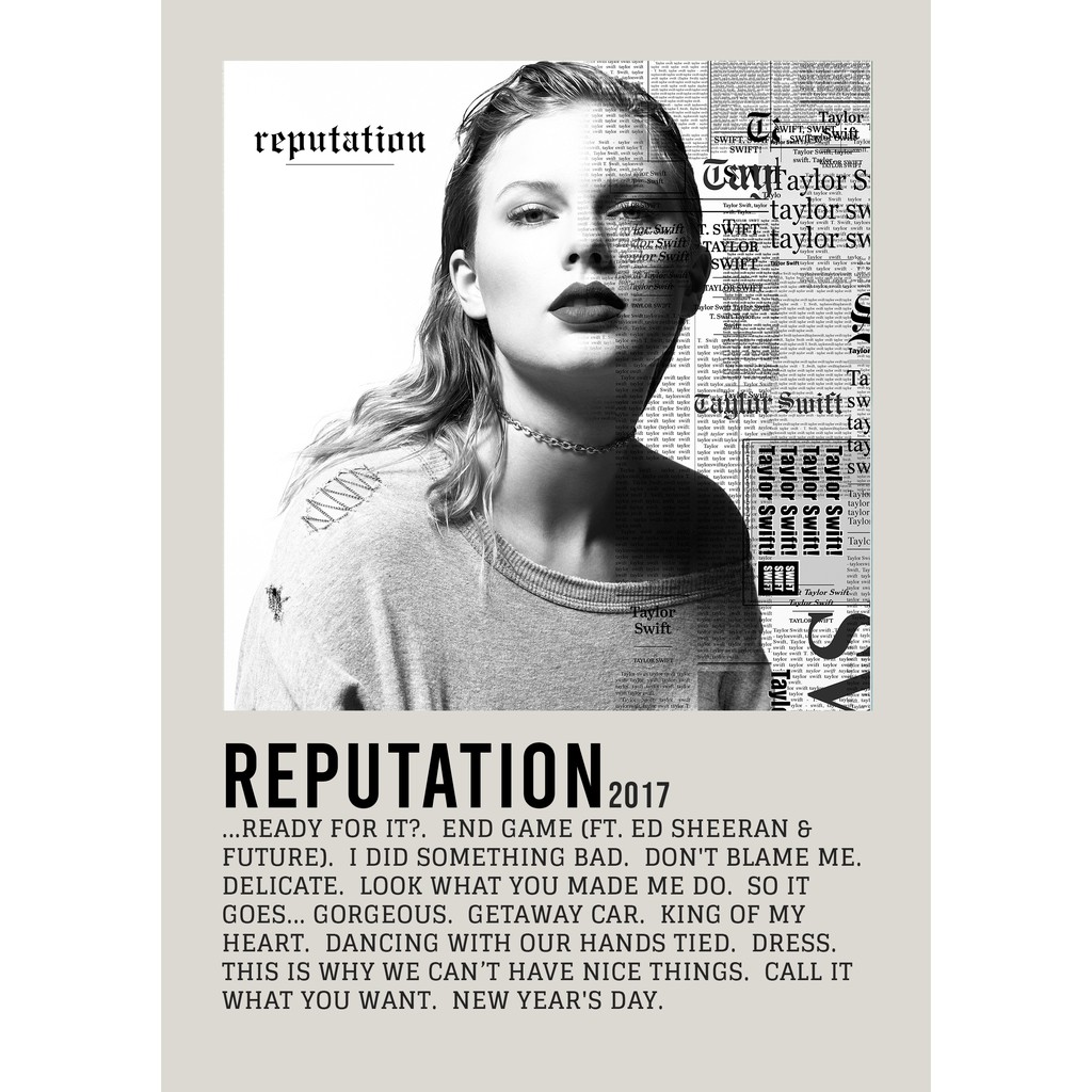 ปกโปสเตอร์ คําตอบอัลบั้ม โดย Taylor Swift
