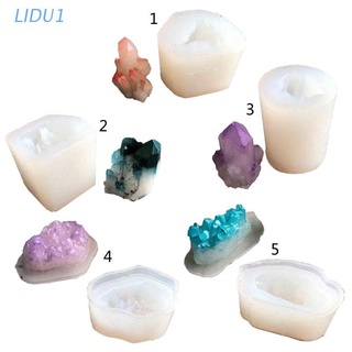 LIDU1  Handmade Natural Crystal Quartz Rock Cluster Geode Druzy Stone Epoxy Resin Mold Pendant Mold Resin Jewelry Making Tools