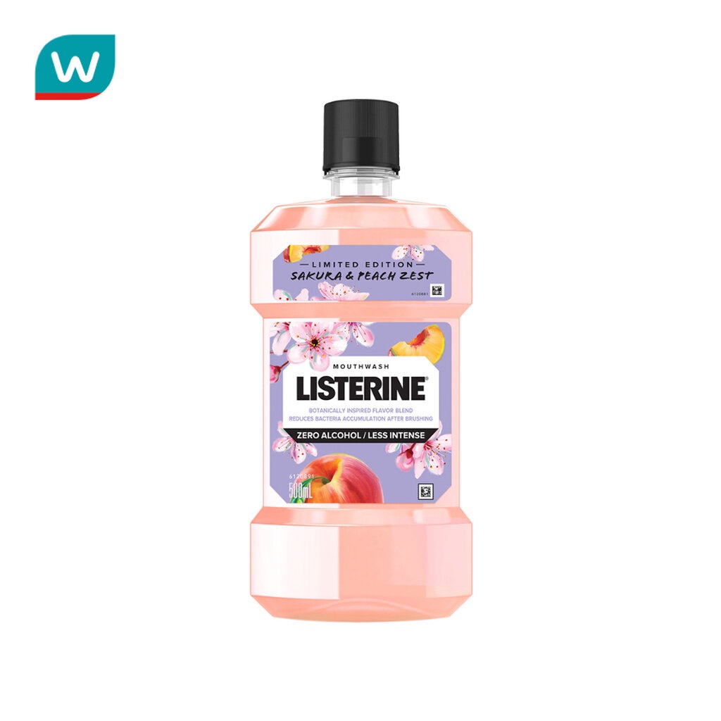 Listerine ลิสเตอรีน น้ำยาบ้วนปาก ซากุระ แอนด์ พีช ซีโร่ 500 มล. (รุ่นลิมิเต็ด อิดิชั่น)