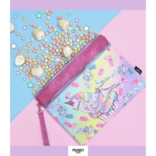 A cup of unicorn sparkle clutch