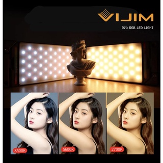 VIJIM รุ่นR70 RGB Video Light ไฟติดหัวกล้อง ปรับแสงไฟ 2500-8500K ชาร์จไฟได้