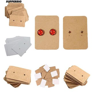 100Pcs เครื่องประดับอัญมณี Ear Studs แขวนการ์ดแสดงเวลาแขวน 25x35 มม