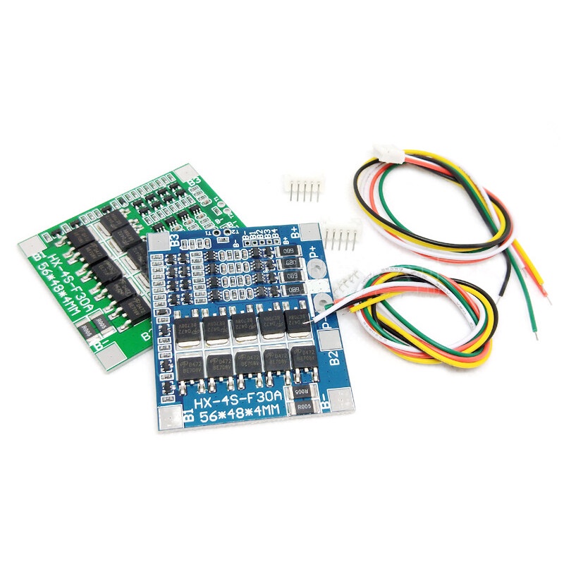 4S 30A 14.8V แบตเตอรี่ลิเธียมป้องกันบอร์ด Balanced 4S 12.8V LiFePO4 แบตเตอรี่ลิเธียมเหล็กฟอสเฟตแบตเต