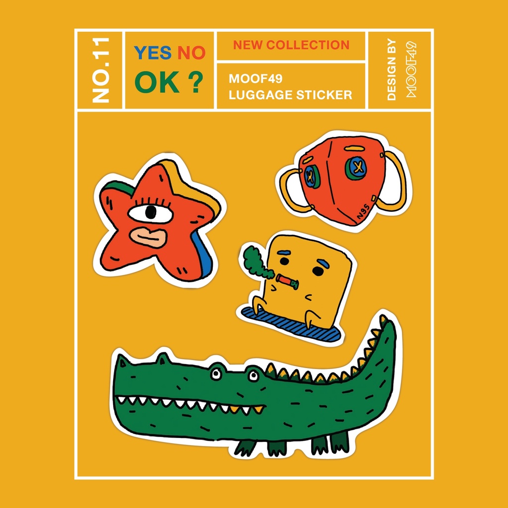 MOOF49 ملصقات Yes No Ok مقاومة للماء — صورة 3