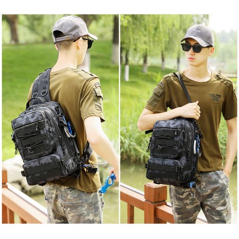 รุ่นD Fishing bag กระเป๋าตกปลา กระเป๋าผู้ชาย ใส่อุปกรณ์ตกปลา ใส่เบ็ดได้ 1 คัน  ใส่ของได้เยอะ กันน้ำได้ ไม่รงรัง