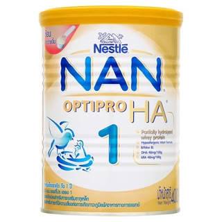 ✨นาทีทอง✨ แนน ออพติโปร เอชเอ 1 นมผงดัดแปลงเสริมธาตุเหล็ก สำหรับทารกที่มีความเสี่ยงต่อการเกิดภูมิแพ้ 400กรัม Nan Optipro