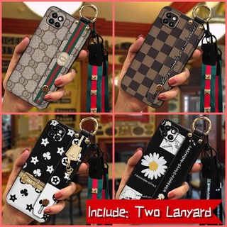 Original For Girls Phone Case For Samsung Galaxy A22 5G/SM-A226B/A22S Dirt-resistant TPU Plaid texture Fashion Design Wristba