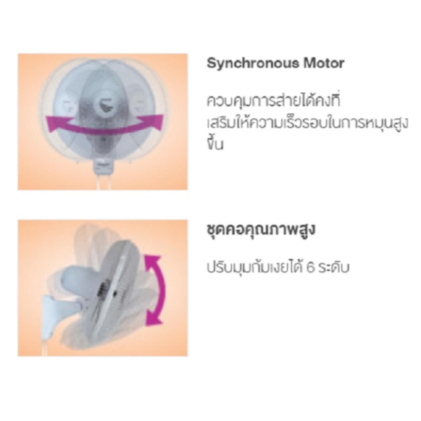 SHARP พัดลมติดฝาผนัง ใบพัด 16 รุ่น PJ-WA163 WH สีขาว / CG สีเทา / DG สีดำ รับประกันศูนย์ 3 ปี - รูปที่ 6