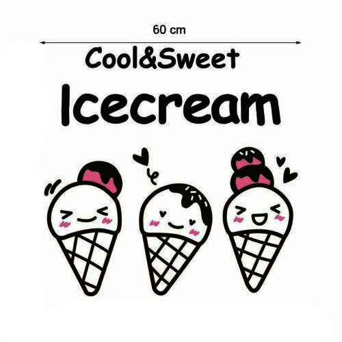สติกเกอร์ ติด หน้า ร้าน ไอติม ไอศครีม ไอศกรีม ร้านขนม Ice Cream Shop (  Icecream ) ขนาด ใหญ่ สวย สะดุดตา Pvc กันน้ำ | Shopee Thailand