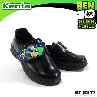 รองเท้านักเรียน สีดำ รองเท้าเด็กนักเรียนชาย รองเท้านักเรียนลายการ์ตูน BEN-10 KENTA รุ่น BT-6317