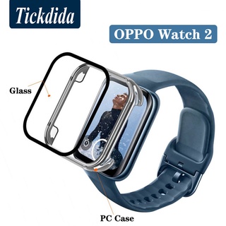 สําหรับ OPPO Watch 2 42 มม. 46 มม. PC + เคสกระจกนิรภัย รวมทุกอย่าง ป้องกันหน้าจอ เคสกันกระแทก