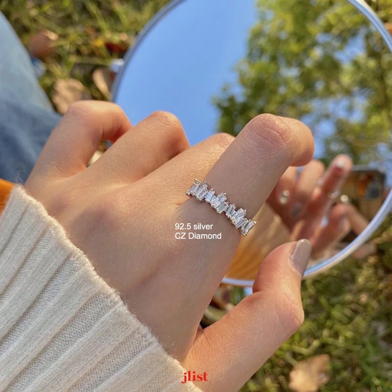 (🎟โค้ด"OCT8HS"ลด20%)BlinkBlinkแหวนเงินแท้92.5silverล้อมด้วยเพชรCZเป็นฟรีไซทดัดได้ตามนิ้วเลยค่ะบลิ๊งๆเล่นแสงสวยมากเลยงับ